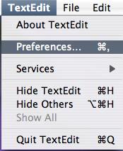 Screen shot of location of the File Preferences menu.